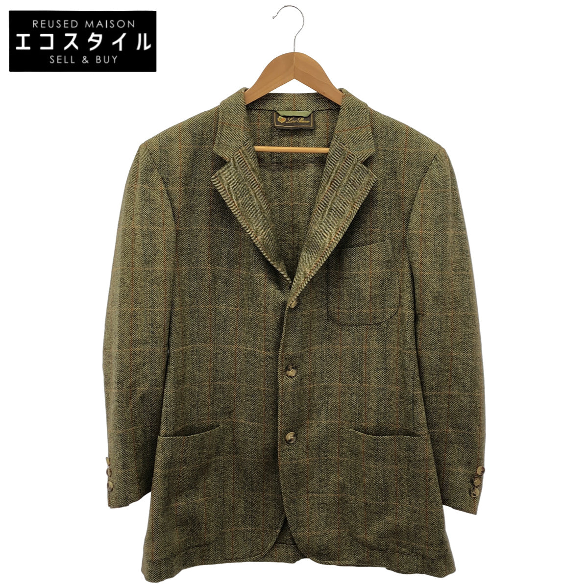 Loro Piana ロロピアーナ ブラウン ウール×カシミヤ チェック 3Bテーラードジャケット トップス