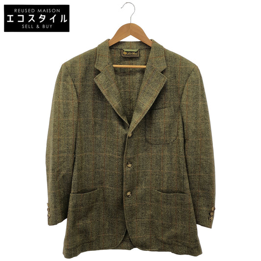 Loro Piana ロロピアーナ ブラウン ウール×カシミヤ チェック 3Bテーラードジャケット トップス