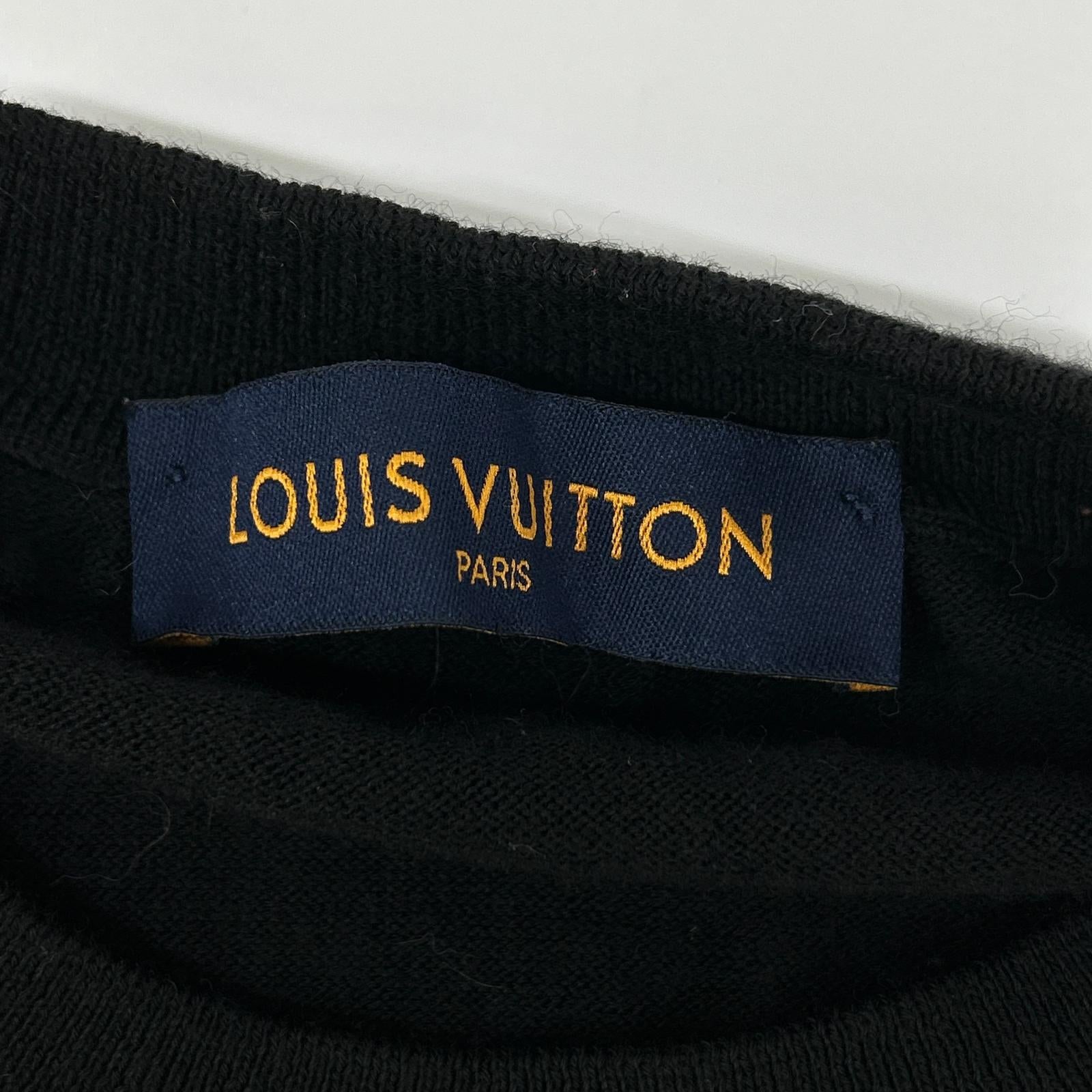 LOUIS VUITTON ルイヴィトン 19AW ブラック RM192M HHN14W パッチ デザイン ハイゲージニット トップス