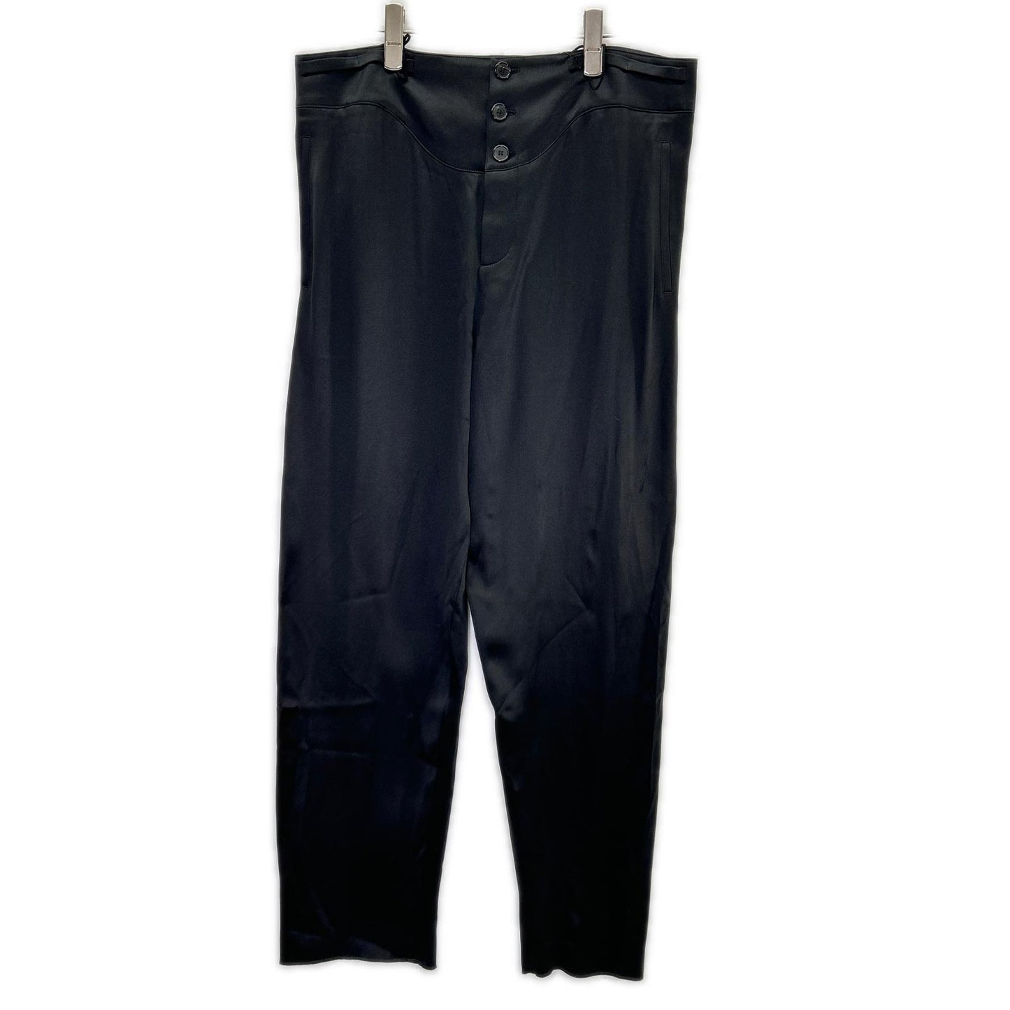 SAINT LAURENT PARIS サンローランパリ 22年 ブラック 733675 シルク パンツ ボトムス