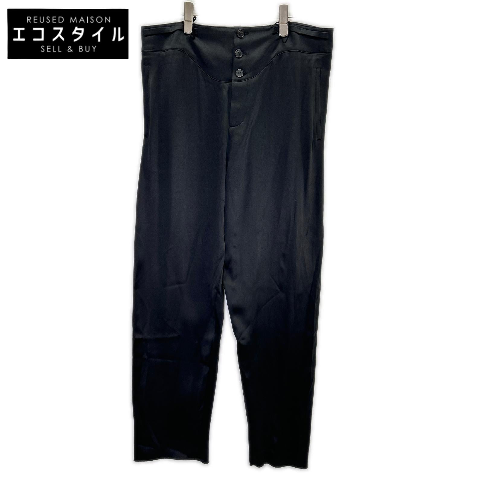 SAINT LAURENT PARIS サンローランパリ 22年 ブラック 733675 シルク パンツ ボトムス