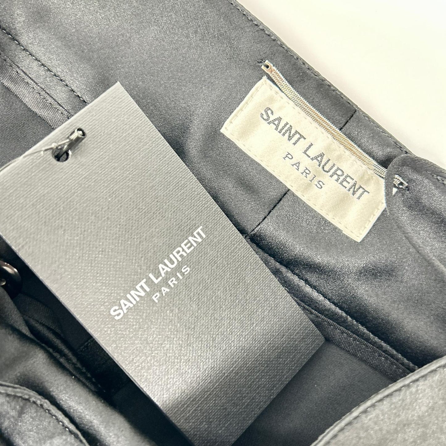 SAINT LAURENT PARIS サンローランパリ 22年 ブラック 733675 シルク パンツ ボトムス