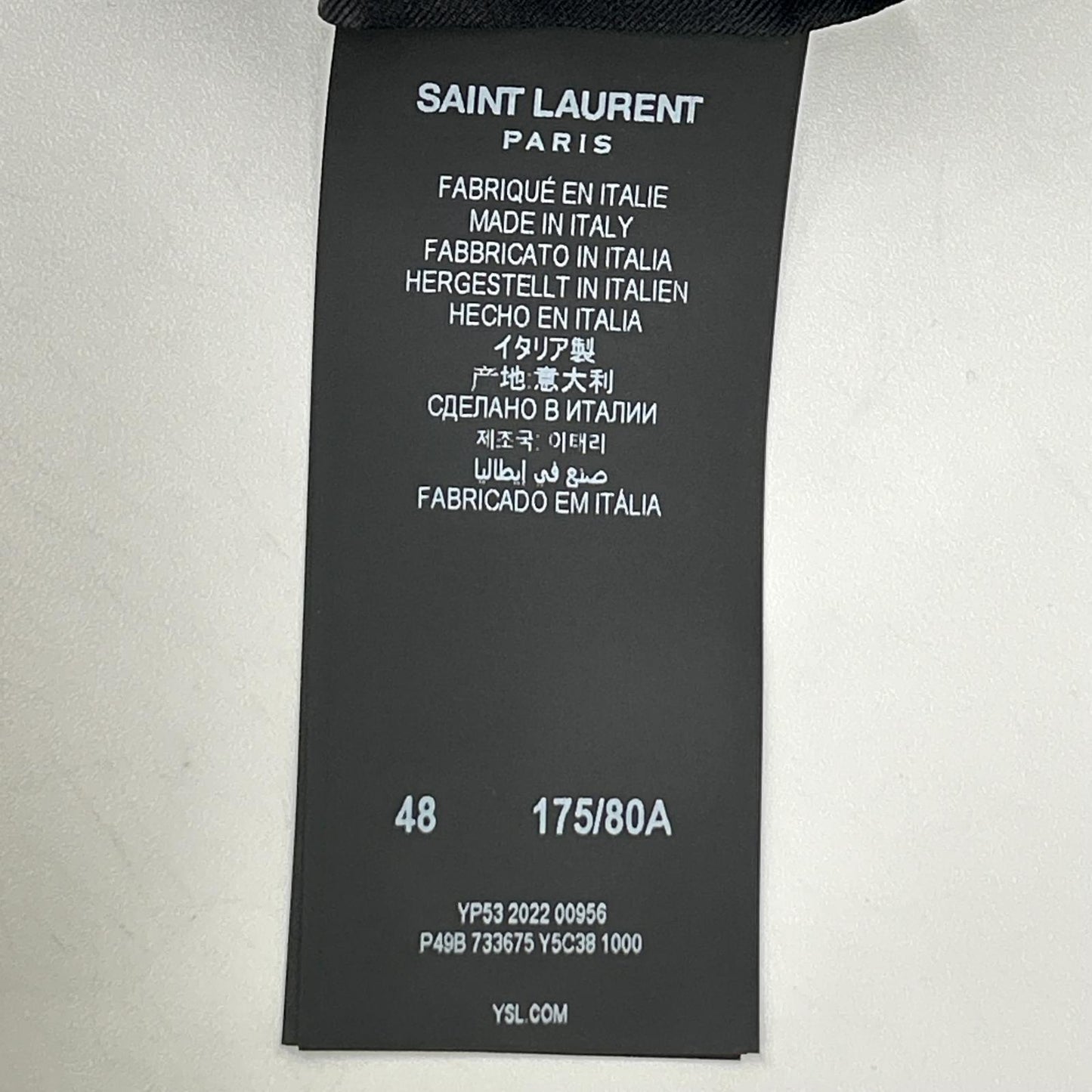 SAINT LAURENT PARIS サンローランパリ 22年 ブラック 733675 シルク パンツ ボトムス