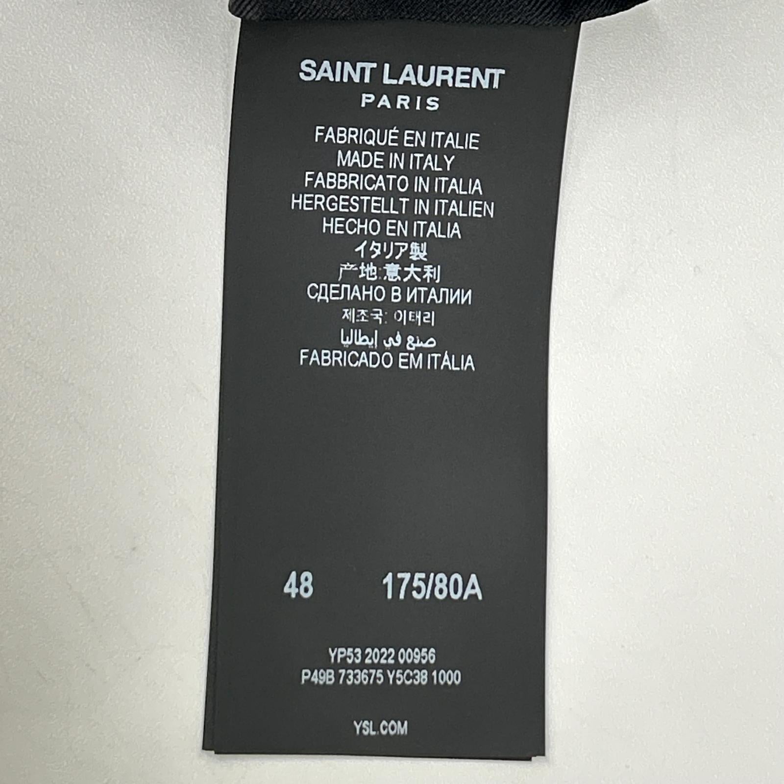 SAINT LAURENT PARIS サンローランパリ 22年 ブラック 733675 シルク パンツ ボトムス