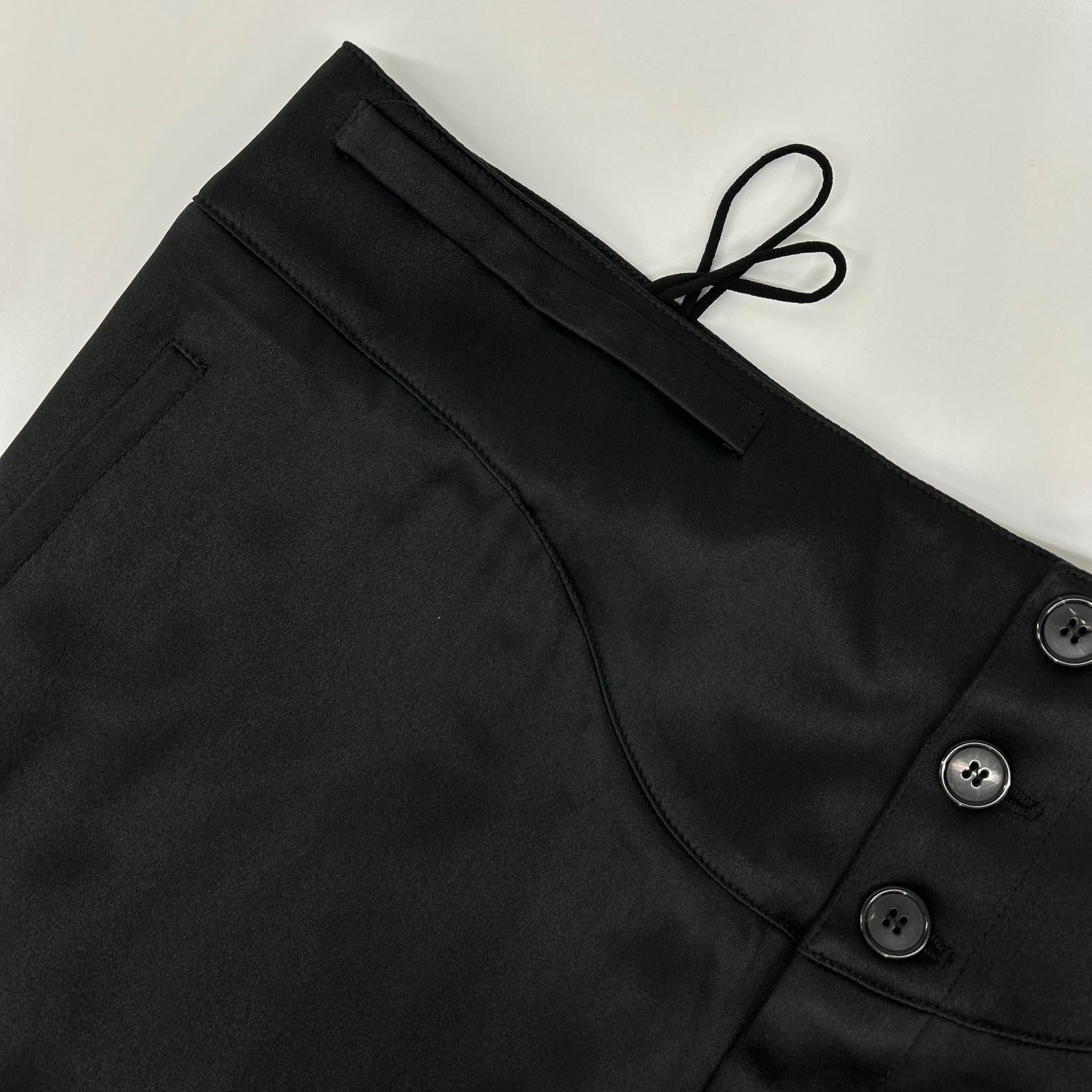 SAINT LAURENT PARIS サンローランパリ 22年 ブラック 733675 シルク パンツ ボトムス