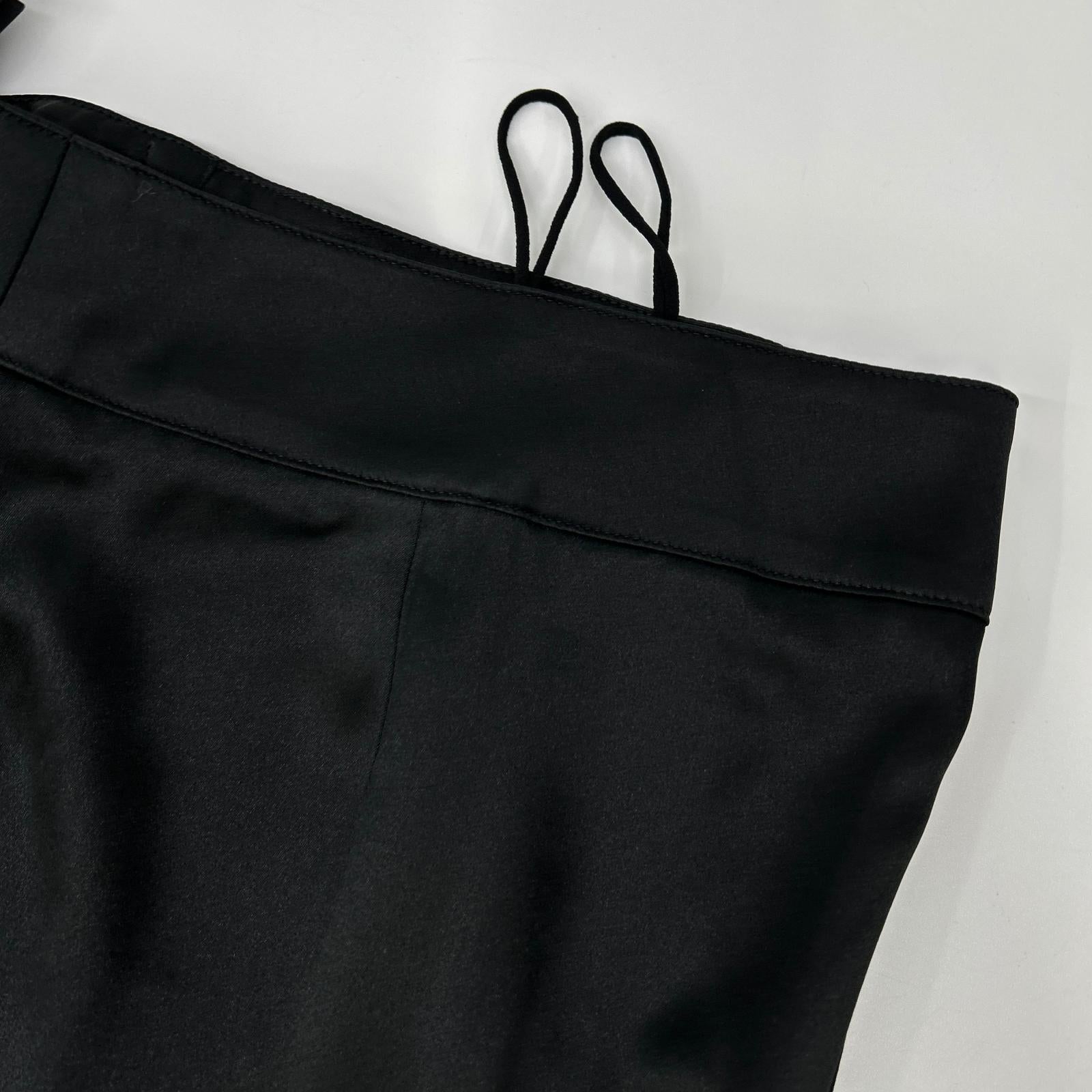 SAINT LAURENT PARIS サンローランパリ 22年 ブラック 733675 シルク パンツ ボトムス