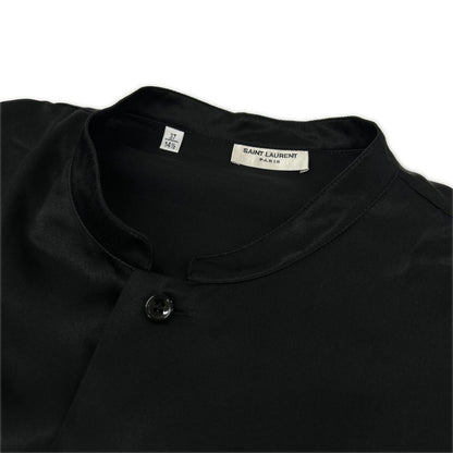 SAINT LAURENT PARIS サンローランパリ 22年 ブラック 723186 クレープサテンチュニック半袖シャツ トップス