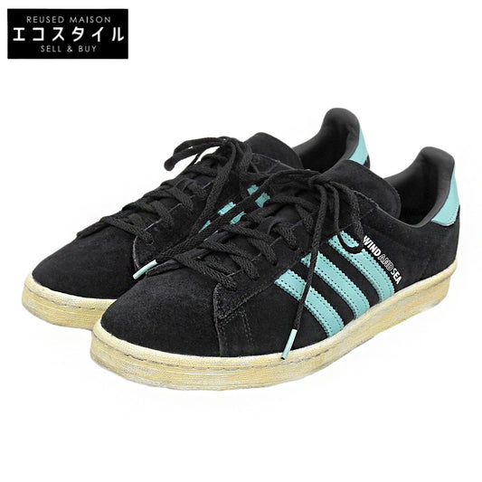 adidas アディダス WIND AND SEA atmos adidas Campus 80 スニーカー シューズ メンズ ブラック×ミントブルー 27.5cm シューズ