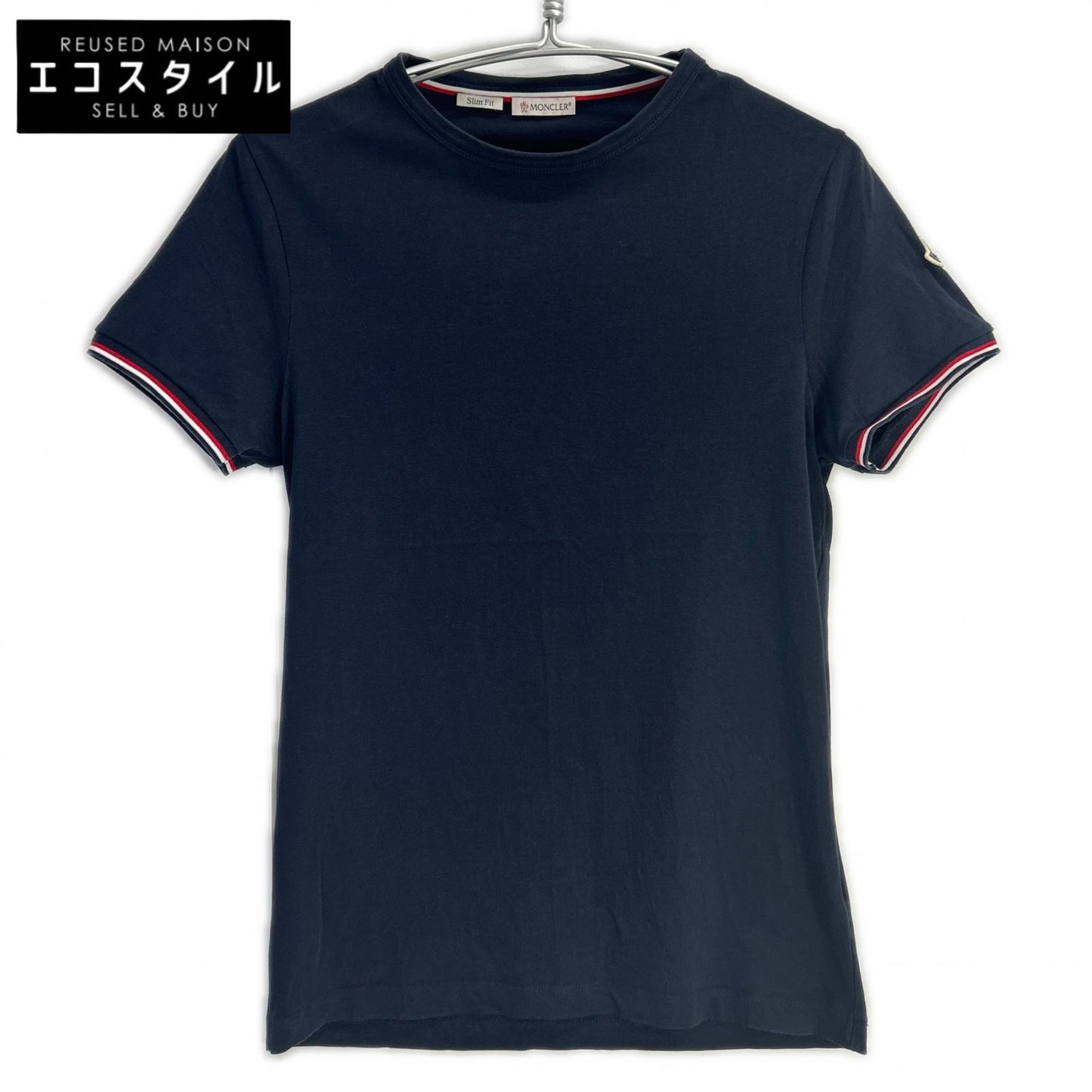 MONCLER モンクレール ネイビーMAGLIA スリムフィット半袖 Tシャツ トップス