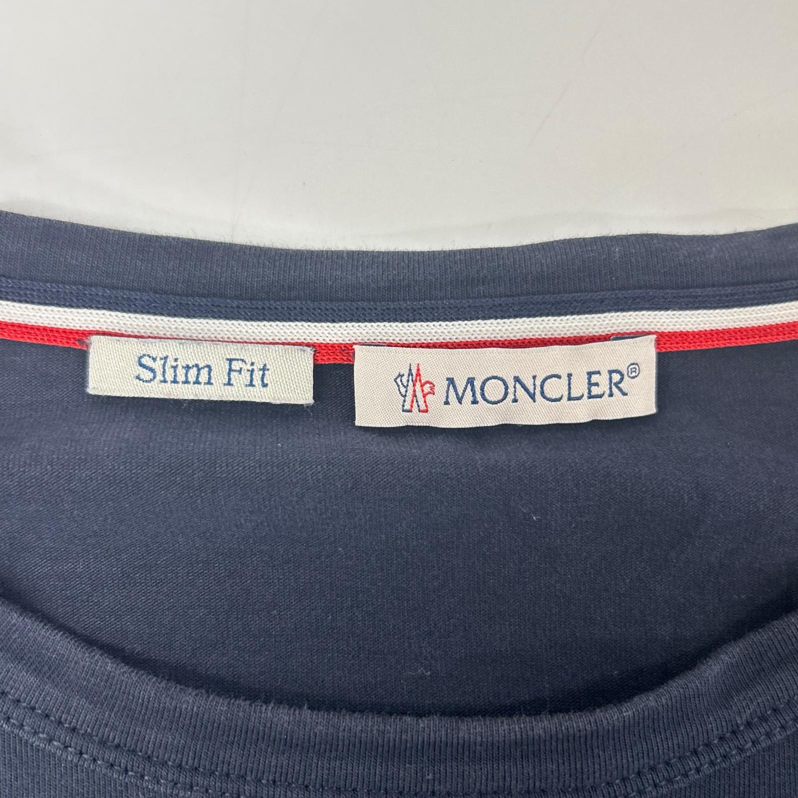 MONCLER モンクレール ネイビーMAGLIA スリムフィット半袖 Tシャツ トップス