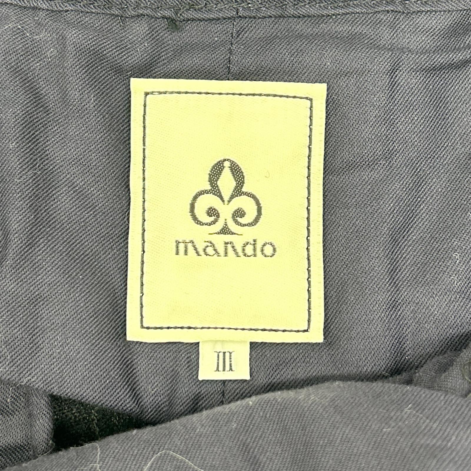 MANDO Mando Navy 25398-002 linen-wool belted pants bottoms