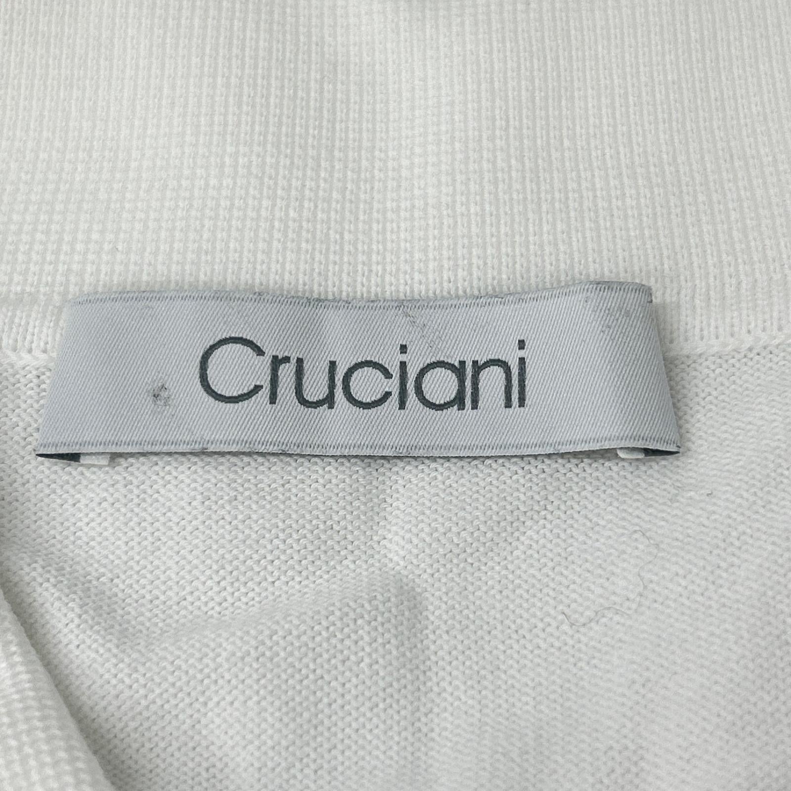 Cruciani クルチアーニ 27ゲージ ホワイト コットン ニットポロ トップス トップス