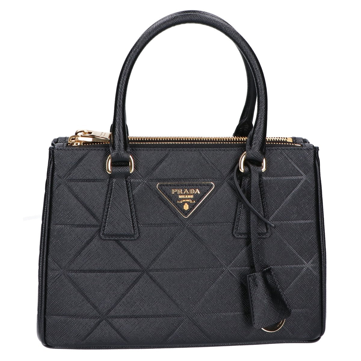 PRADA プラダ 美品 68973 ガリレア スモール トライアングルロゴ サフィアーノ 2WAYショルダーバッグ ハンドバッグ