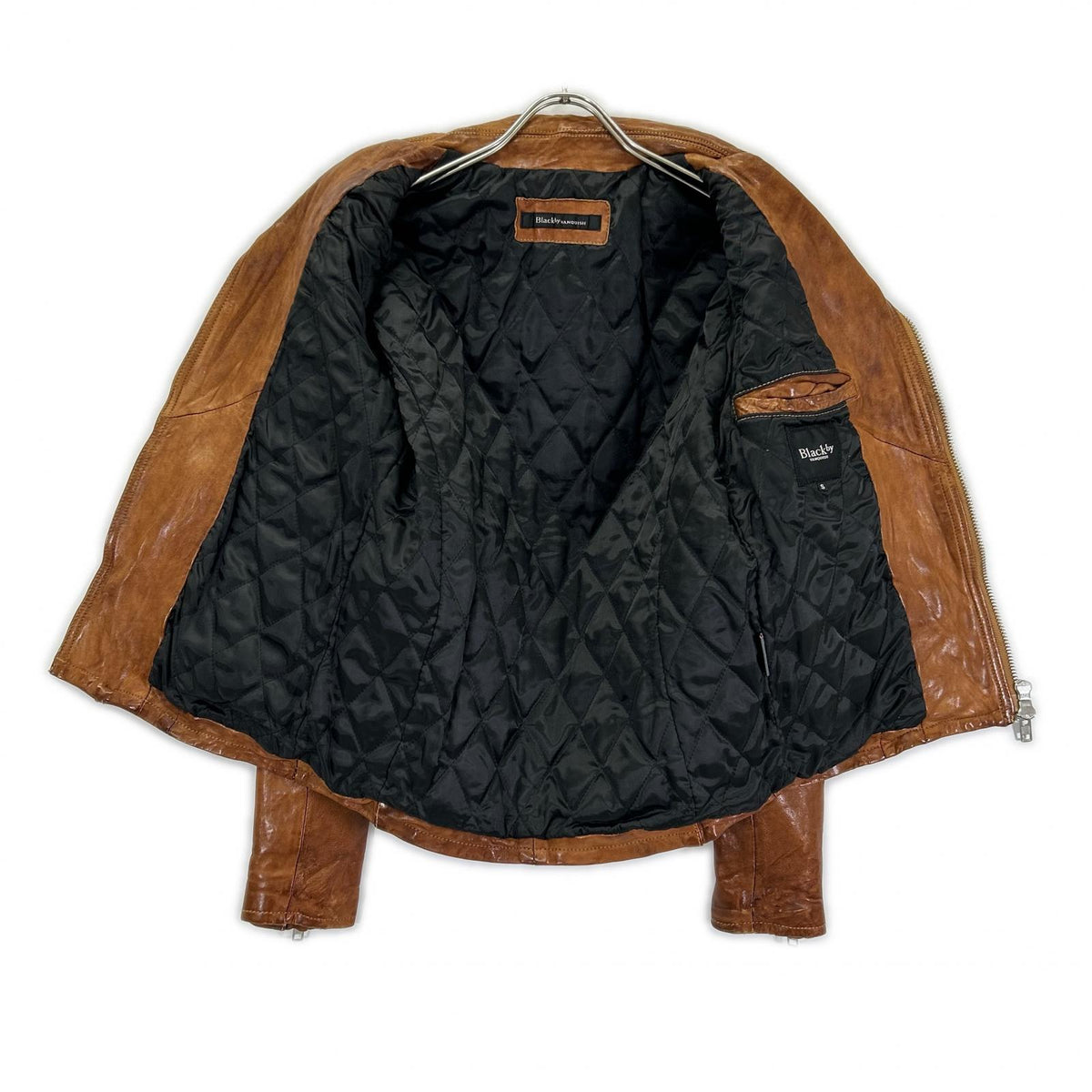 Black by VANQUISH ブラック バイ バンキッシュ 110-163-1000-006 ブラウン ダブルライダースジャケット ジャケット