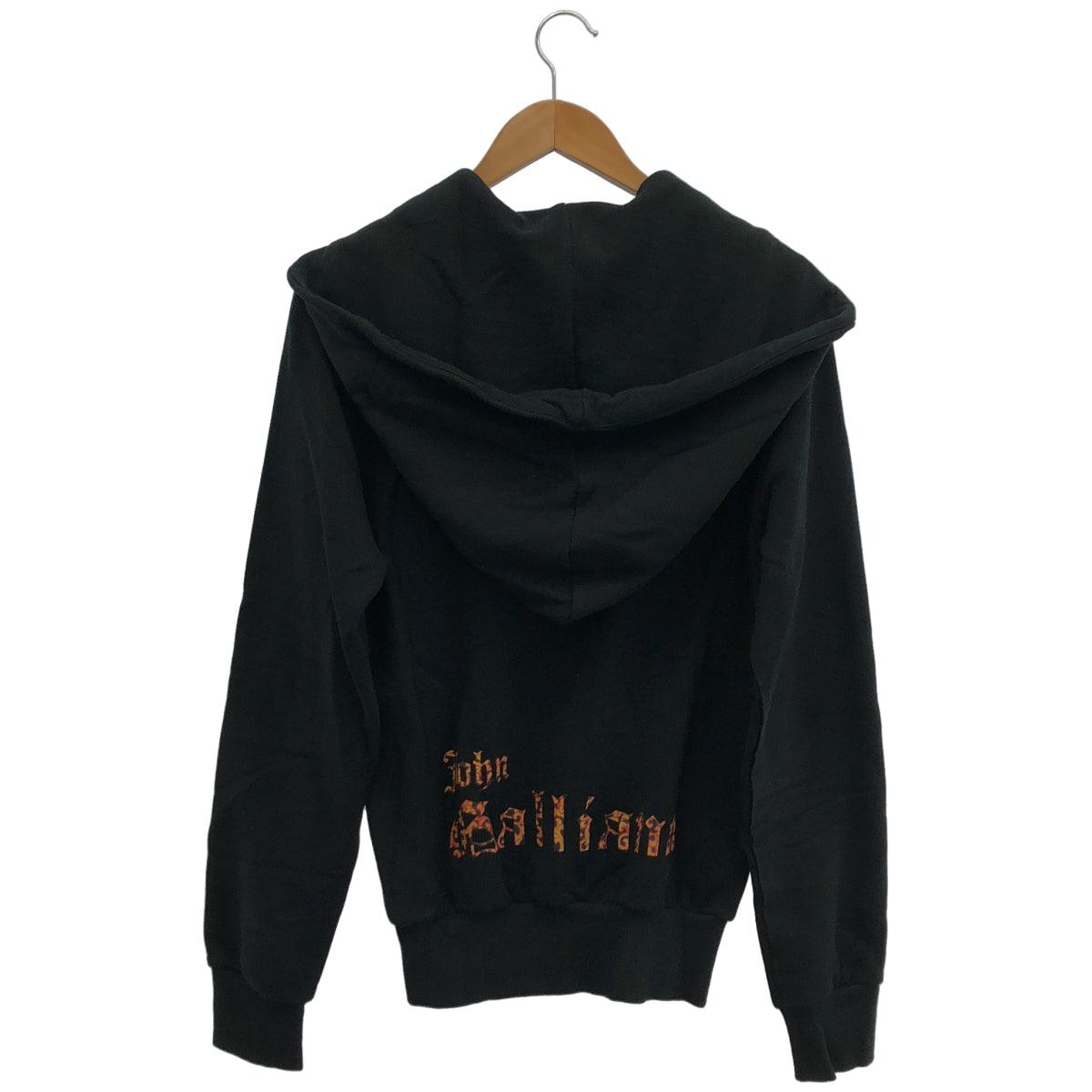 JOHN GALLIANO ジョンガリアーノ AUV719S ブラック プリント ジップパーカー トップス