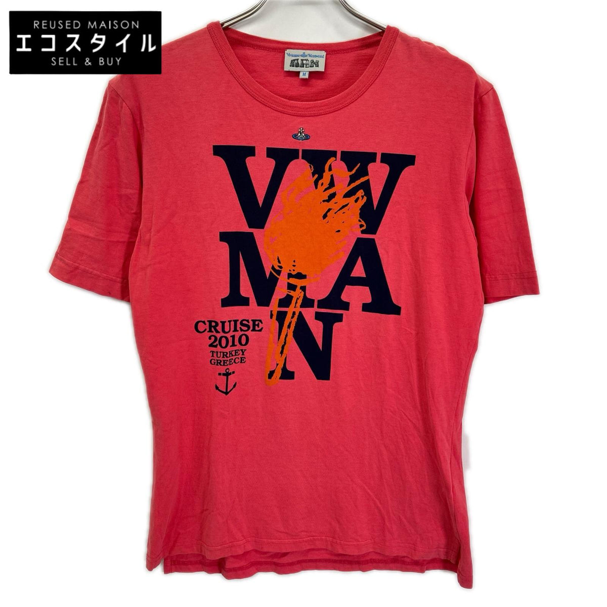Vivienne Westwood MAN ヴィヴィアンウエストウッドマン 4747-8611 ピンク プリント 半袖 Tシャツ トップス
