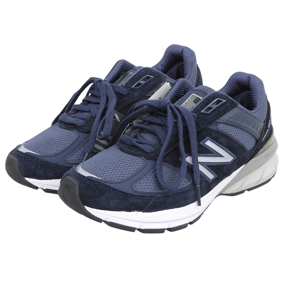 NEW BALANCE ニューバランス 新品同様 MADE IN U.S.A. ローカット スニーカー シューズ レディース ネイビー 23cm M990NV5 シューズ