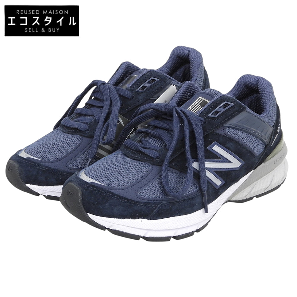 NEW BALANCE ニューバランス 新品同様 MADE IN U.S.A. ローカット スニーカー シューズ レディース ネイビー 23cm M990NV5 シューズ