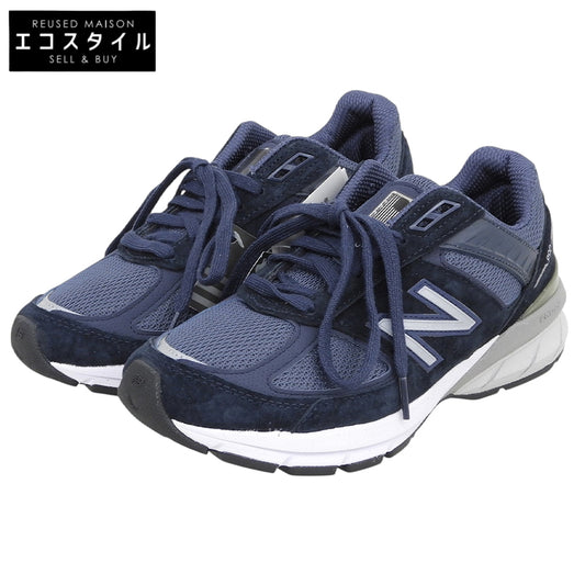 NEW BALANCE ニューバランス 新品同様 MADE IN U.S.A. ローカット スニーカー シューズ レディース ネイビー 23cm M990NV5 シューズ