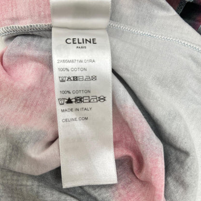 CELINE セリーヌ ブルー×レッド 2X65M87W タイダイ染め ルーズTシャツ トップス