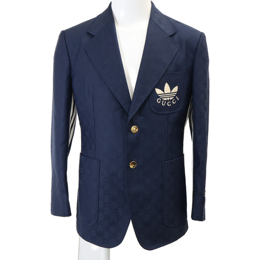 GUCCI グッチ ｘadidas アディダス【国内正規】720968 トレフォイル ジャガード テーラードジャケット ジャケット
