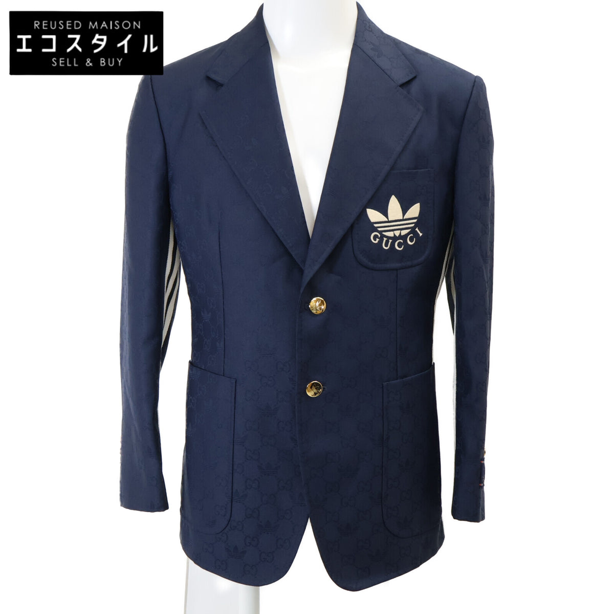 GUCCI グッチ ｘadidas アディダス【国内正規】720968 トレフォイル ジャガード テーラードジャケット ジャケット
