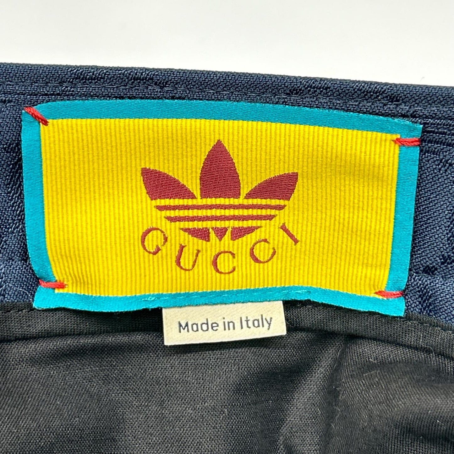 GUCCI グッチ ×アディダス ネイビー 710399 トレフォイルジャガード GGロゴ サイドライン スラックス パンツ ボトムス
