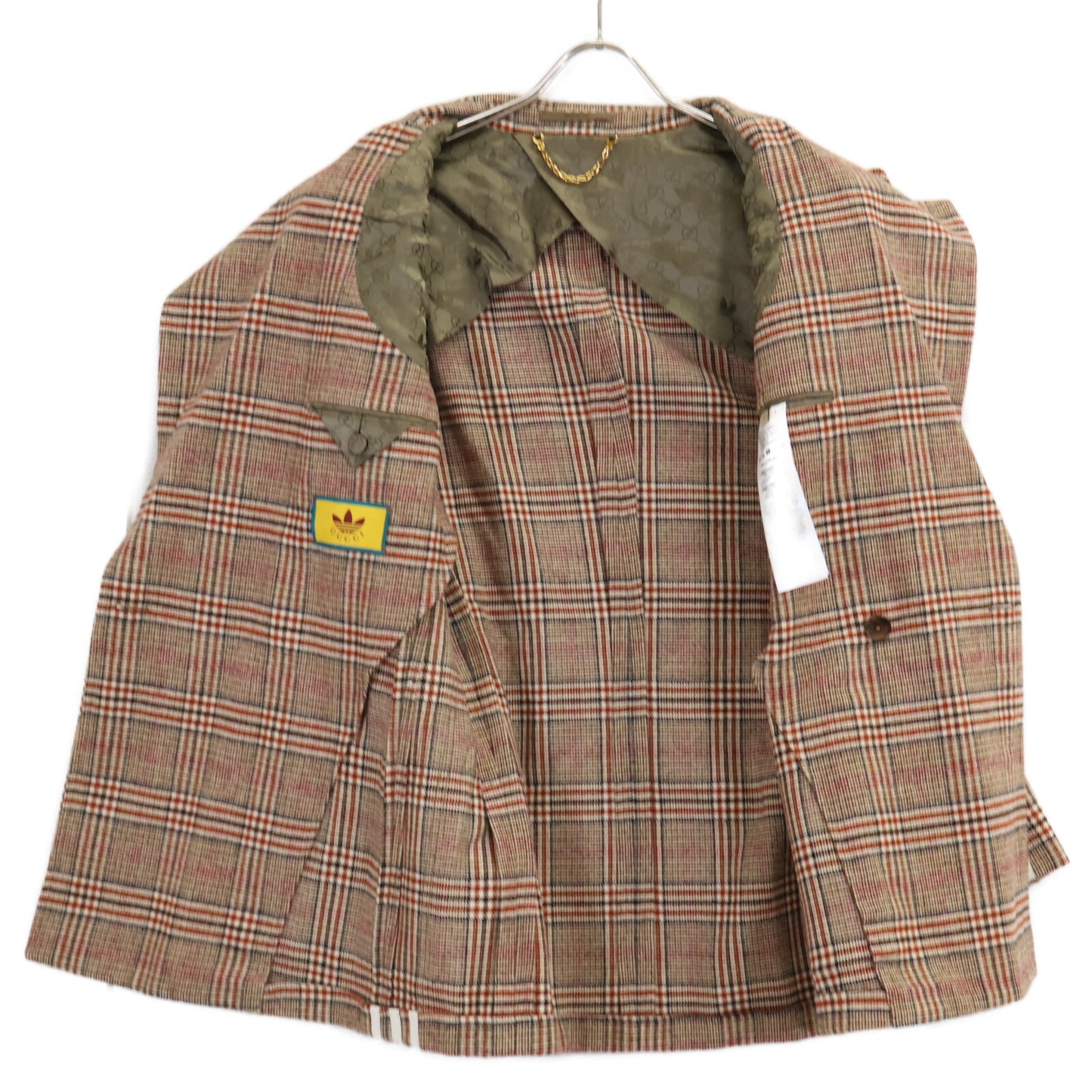 GUCCI グッチ ｘadidas アディダス【美品/国内正規】691430 グレンチェック ダブルブレスト ジャケット ジャケット