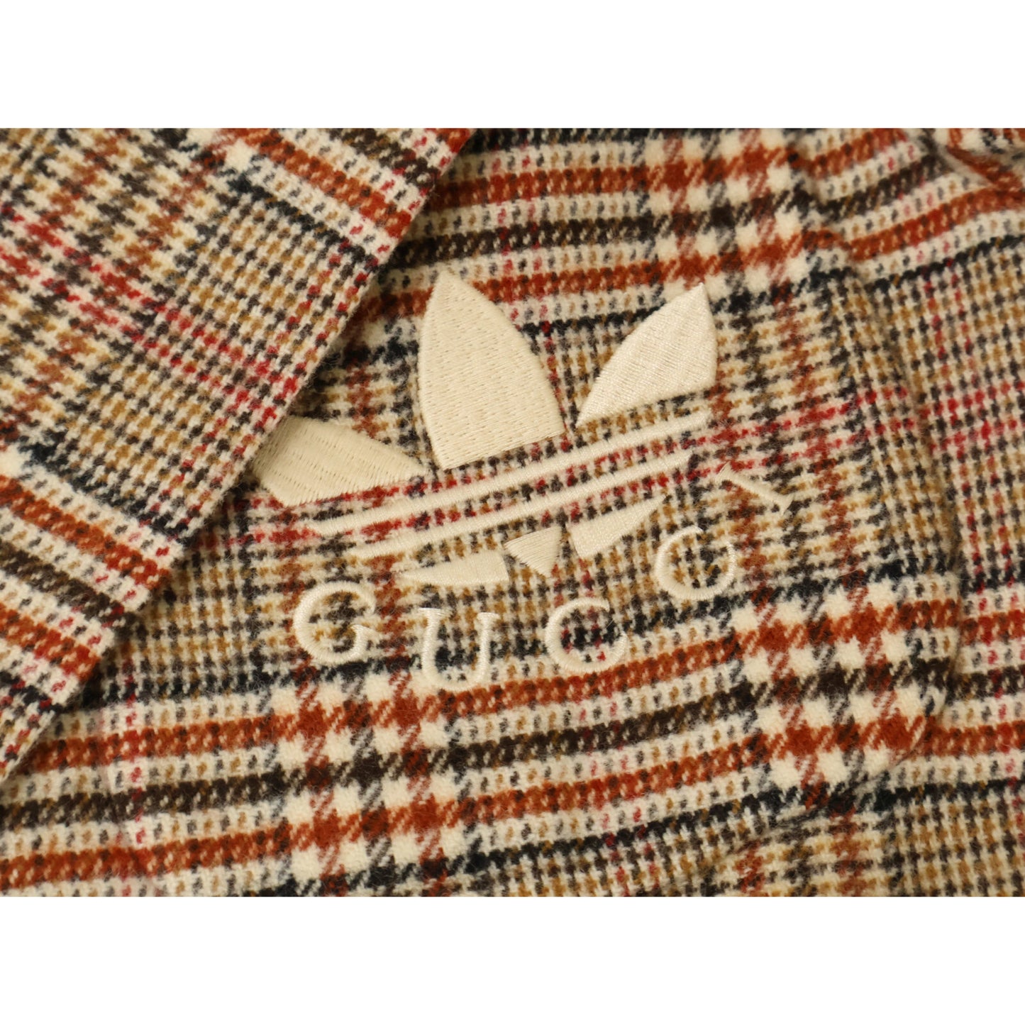 GUCCI x adidas [Excellent condition/Official domestic] 691430 glen-check double-breasted jacket