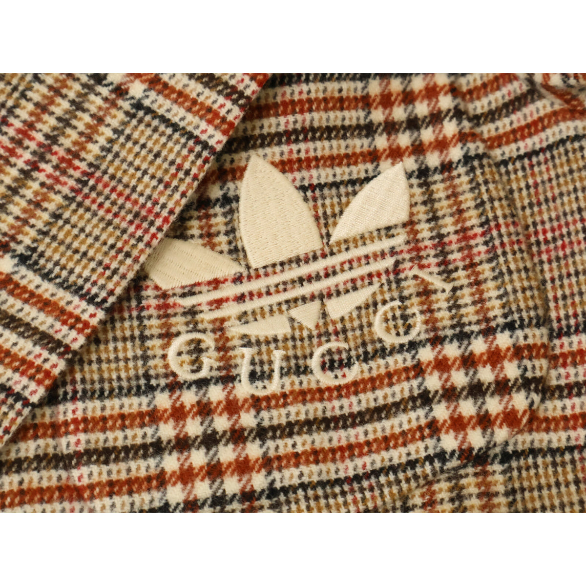 GUCCI x adidas [Excellent condition/Official domestic] 691430 glen-check double-breasted jacket
