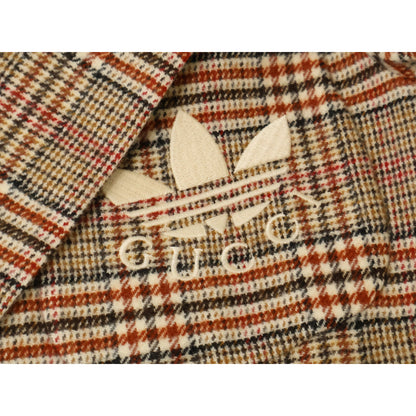 GUCCI x adidas [Excellent condition/Official domestic] 691430 glen-check double-breasted jacket