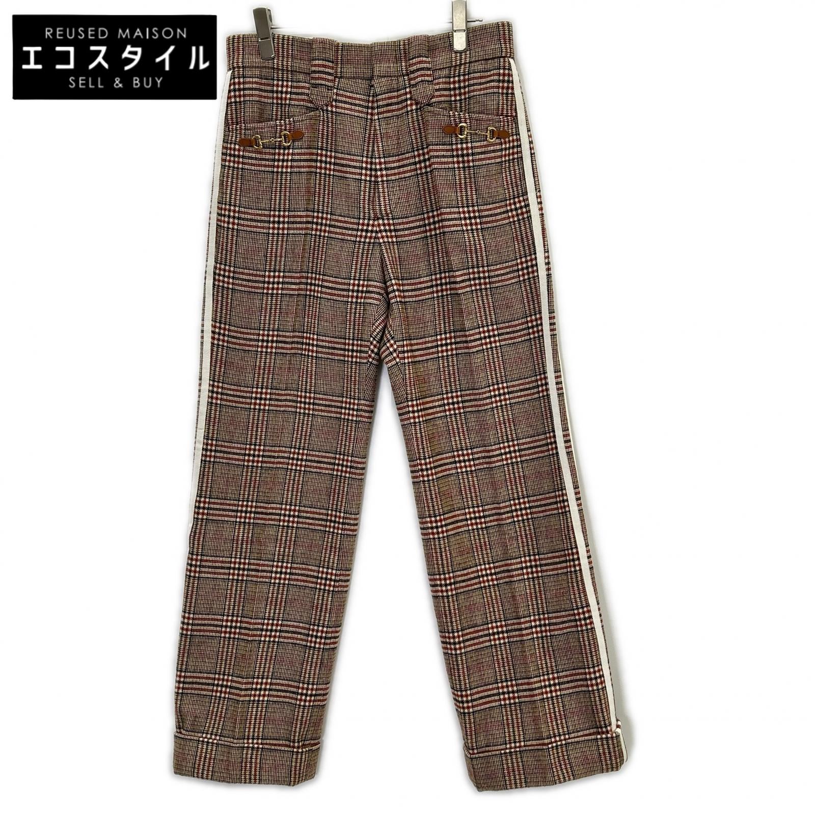 GUCCI グッチ ×アディダス ブラウン 696656 ホースビットウール スラックスパンツ ボトムス