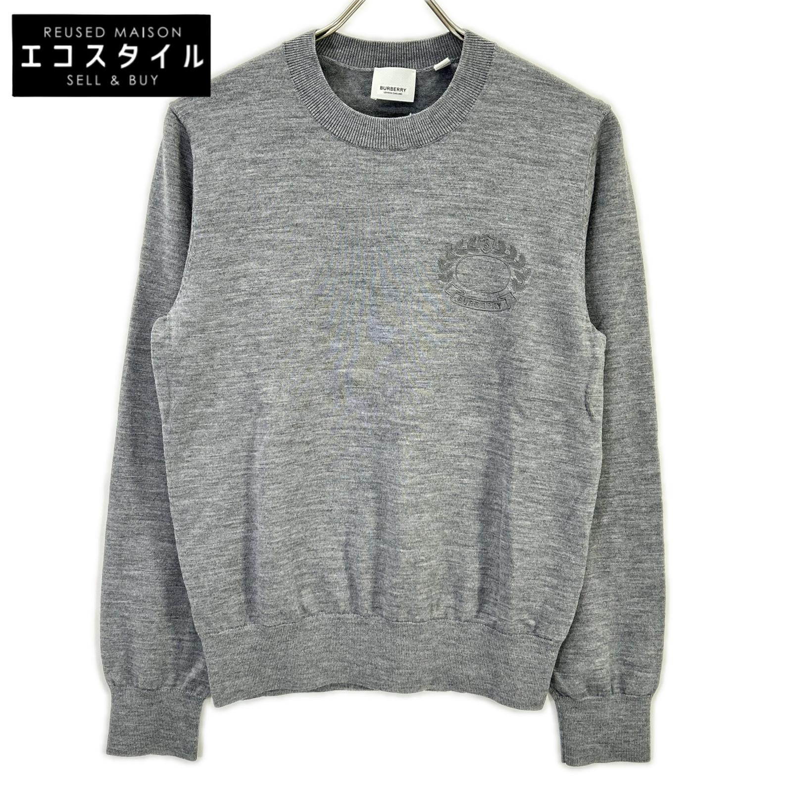 BURBERRY バーバリー 8063634 グレー オークリーフクレスト ニット トップス