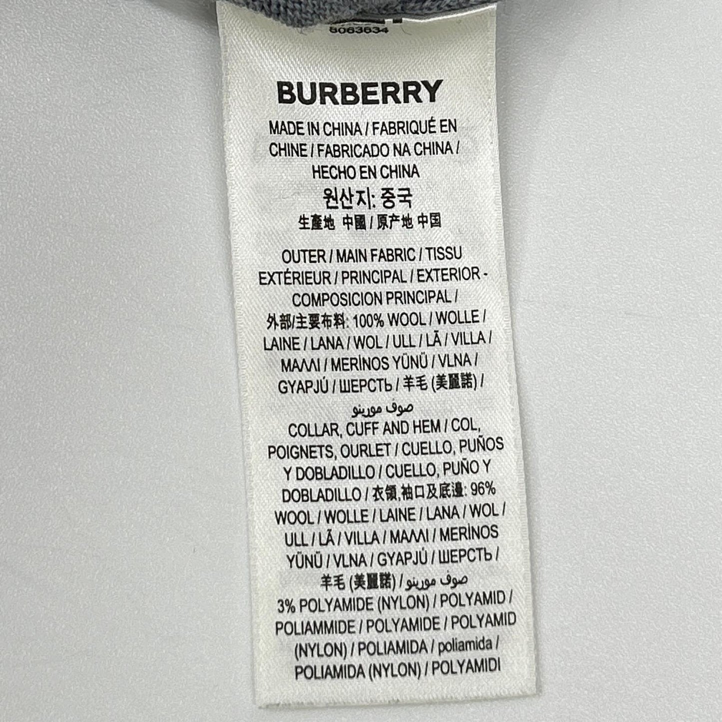 BURBERRY バーバリー 8063634 グレー オークリーフクレスト ニット トップス