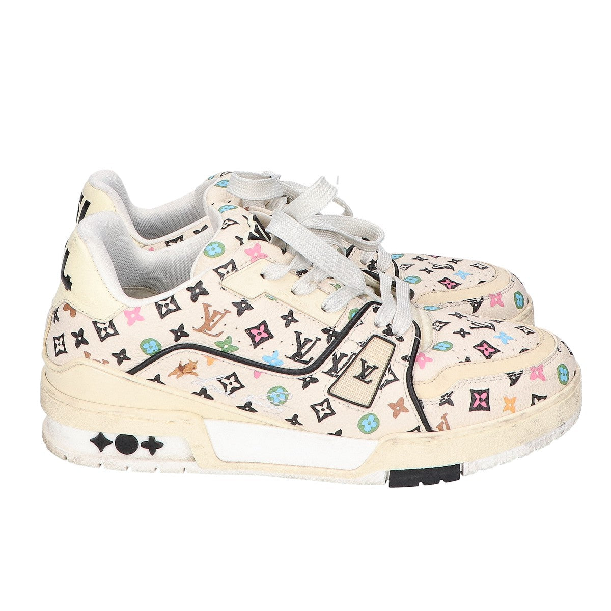 LOUIS VUITTON ルイヴィトン x Tyler the Creator タイラー・ザ・クリエイター 24年製 LVトレイナー・ライン モノグラムプリント スニーカー シューズ