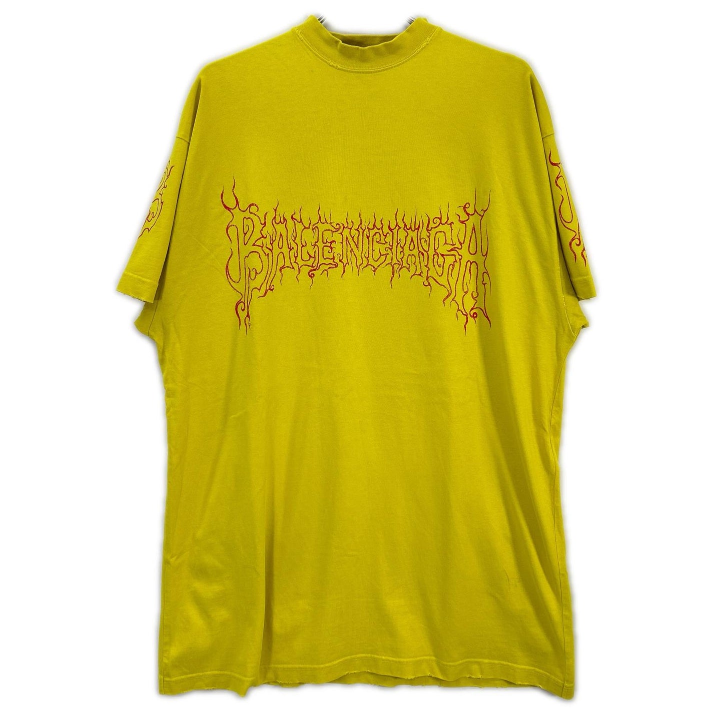 BALENCIAGA Yellow 739028 DARKWAVE Oversized T-Shirt Top