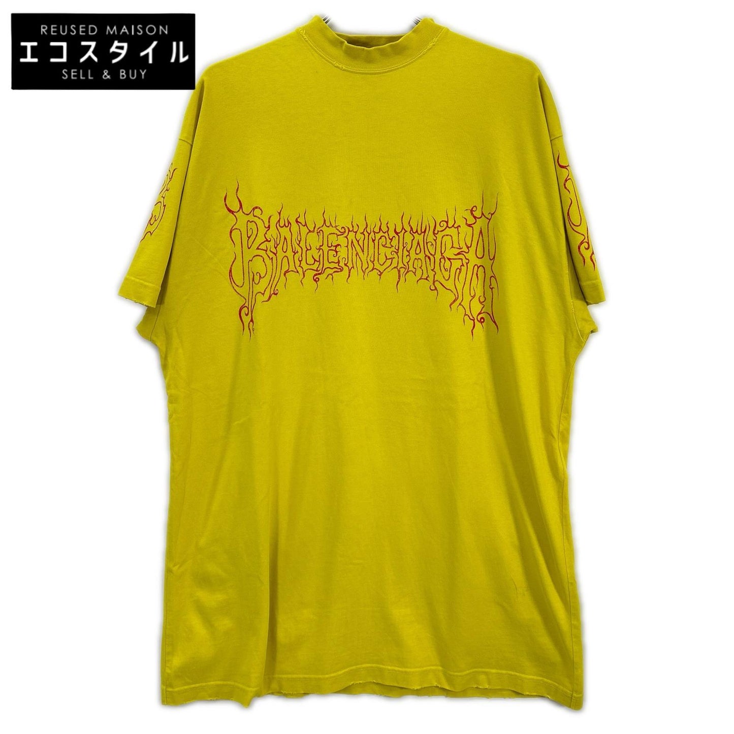 BALENCIAGA バレンシアガ イエロー 739028 DARKWAVE オーバーサイズTシャツ トップス