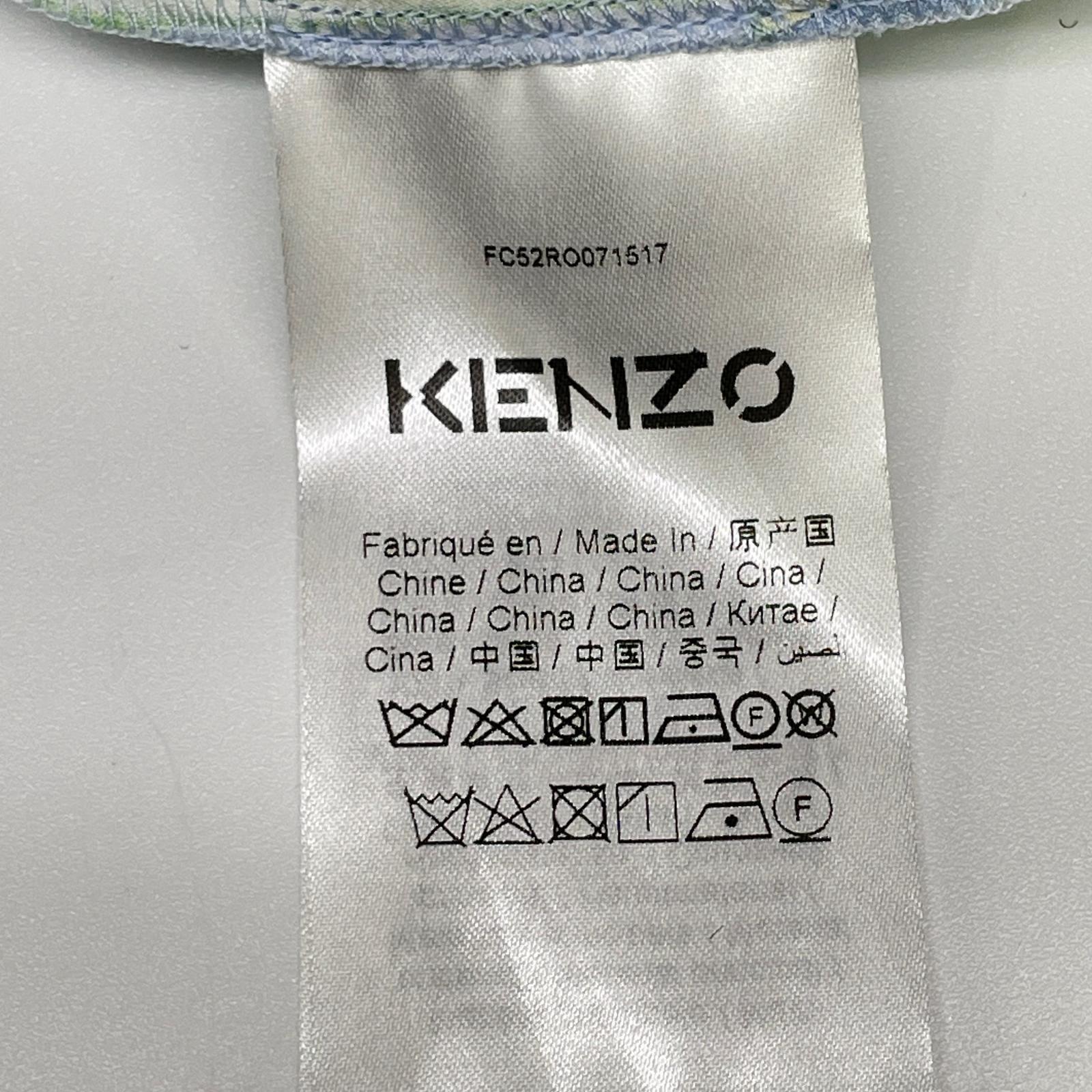 KENZO ケンゾー ライトブルー シルク フラワープリント ワンピース ワンピース