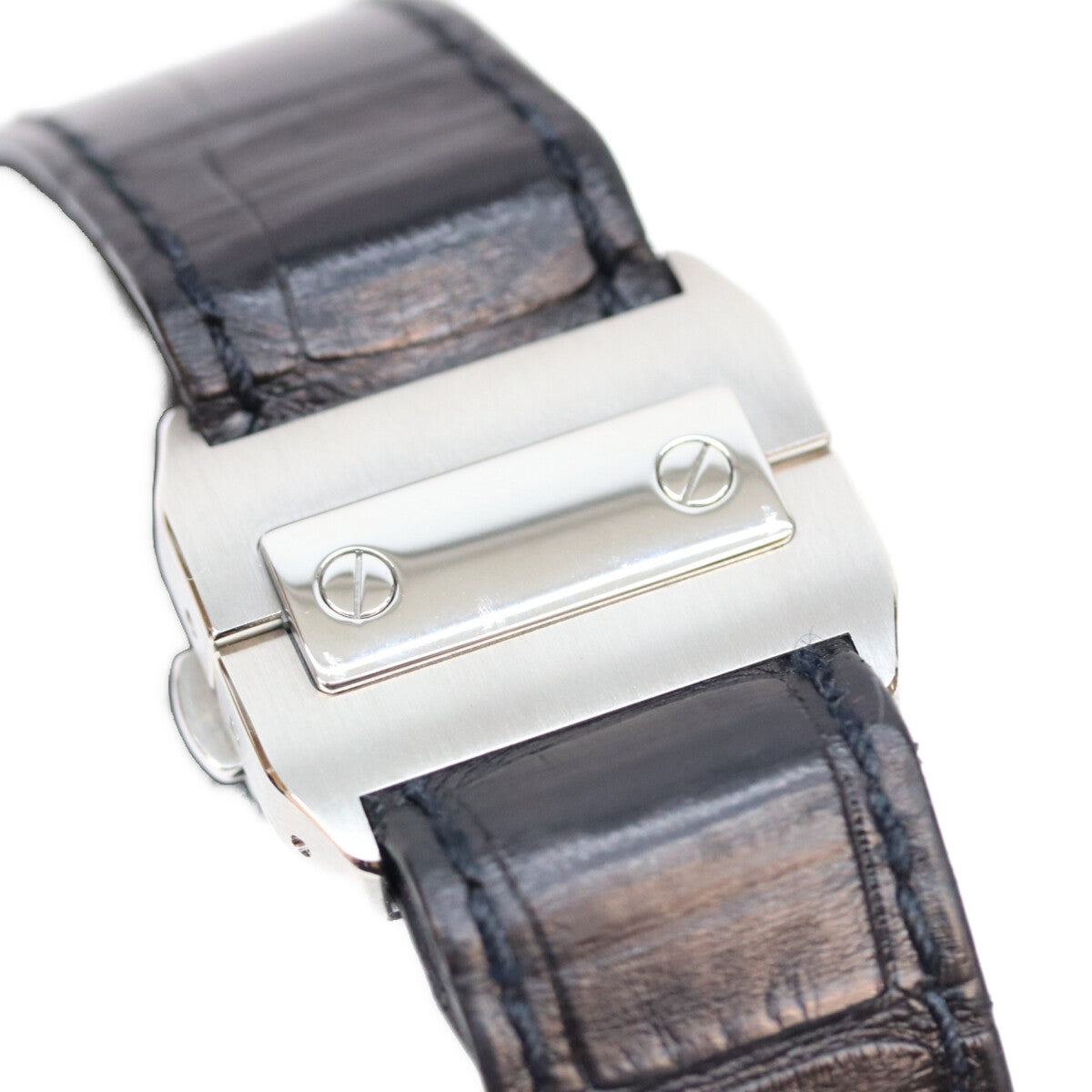 Cartier カルティエ W20073X8 サントス100 LM 自動巻き SS 革 クロコ 時計 腕時計