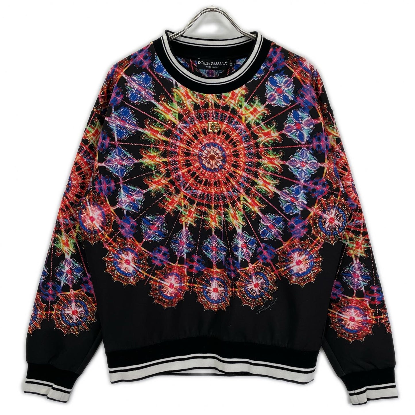 DOLCE&GABBANA ドルチェアンドガッバーナ G9XF7Z ブラック 総柄 スウェット トップス