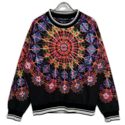 DOLCE&GABBANA ドルチェアンドガッバーナ G9XF7Z ブラック 総柄 スウェット トップス