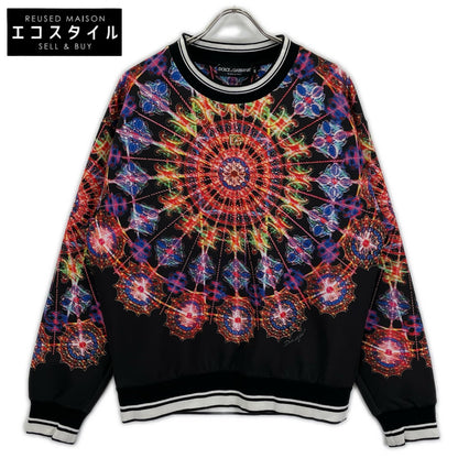 DOLCE&GABBANA ドルチェアンドガッバーナ G9XF7Z ブラック 総柄 スウェット トップス