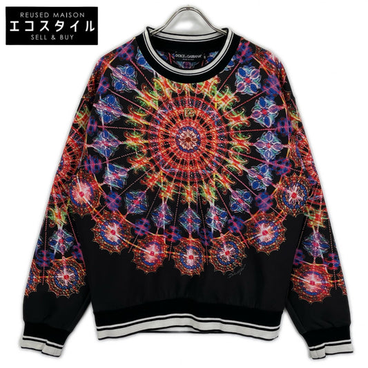 DOLCE&GABBANA ドルチェアンドガッバーナ G9XF7Z ブラック 総柄 スウェット トップス