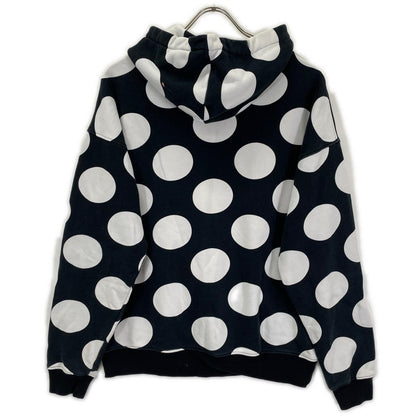MOSCHINO モスキーノ ブラック×ホワイトドット柄パーカー トップス