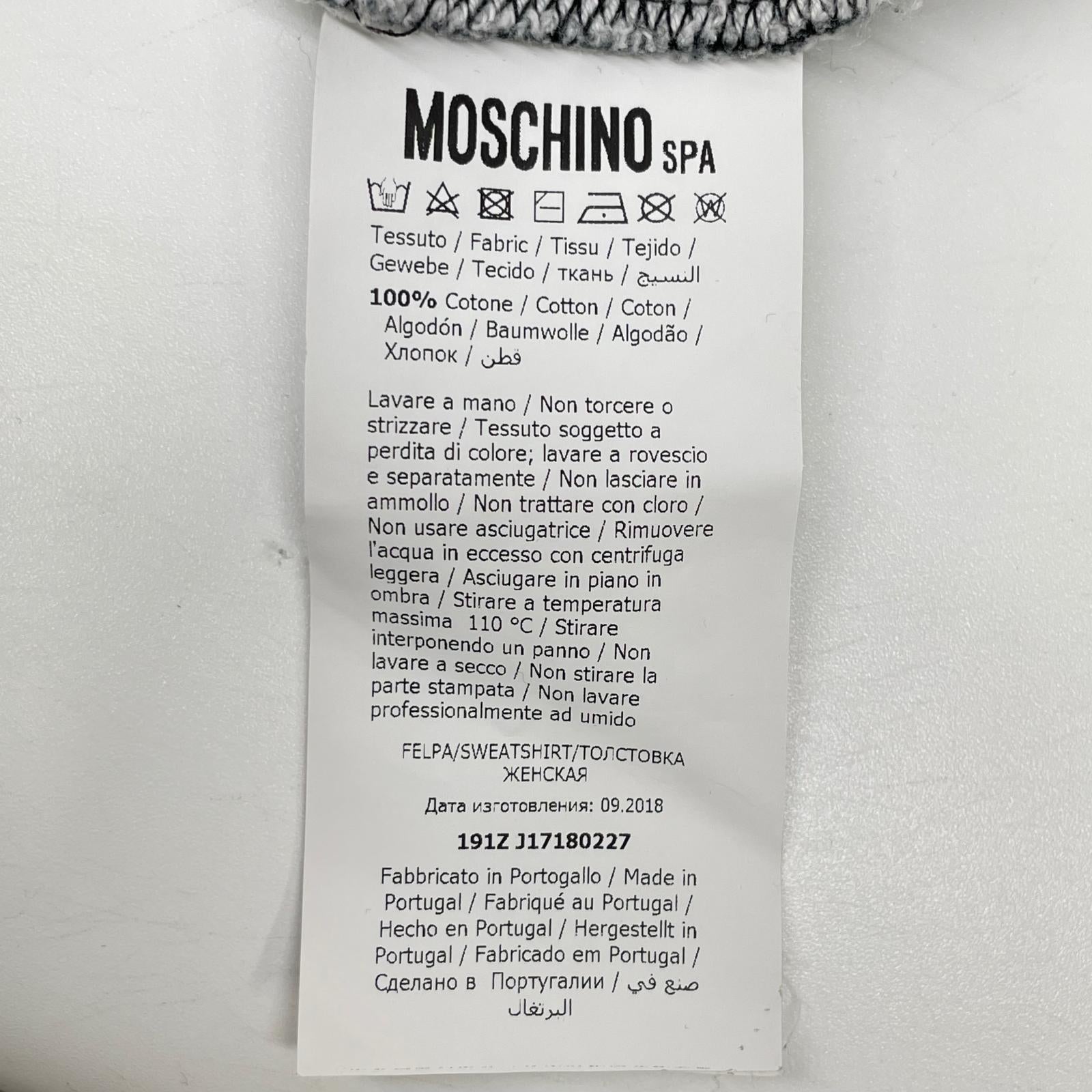 MOSCHINO モスキーノ ブラック×ホワイトドット柄パーカー トップス