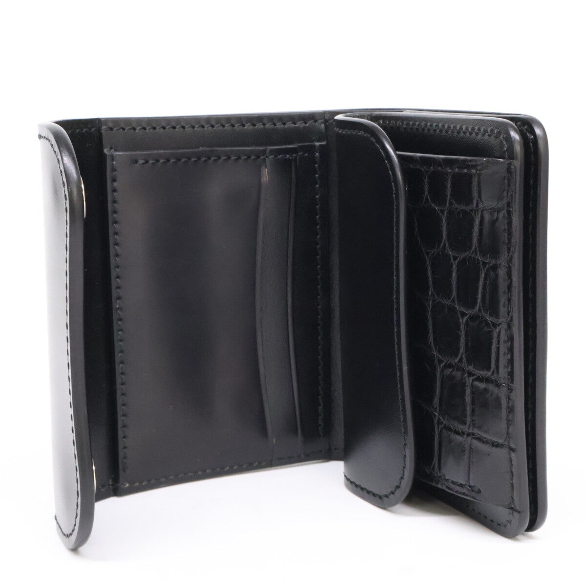 WILDSWANS ワイルドスワンズ 【新品同様】CSS-ENO SD サドルレザー 一部クロコ 三つ折り財布（小銭入れあり） 三つ折り財布（小銭入れあり）
