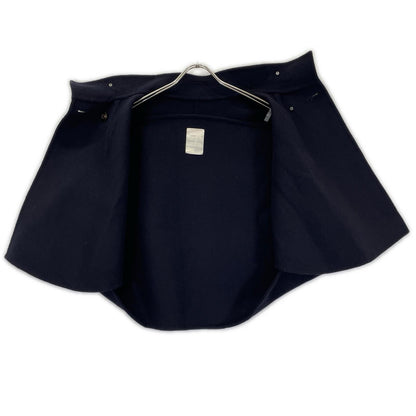 support surface サポートサーフェス ネイビー ウール カシミヤ混 スタンドカラー ポンチョ コート
