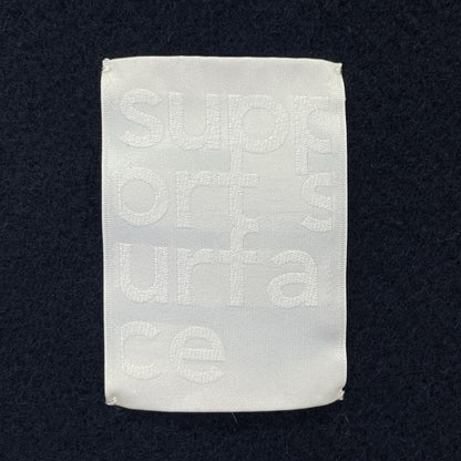 support surface サポートサーフェス ネイビー ウール カシミヤ混 スタンドカラー ポンチョ コート