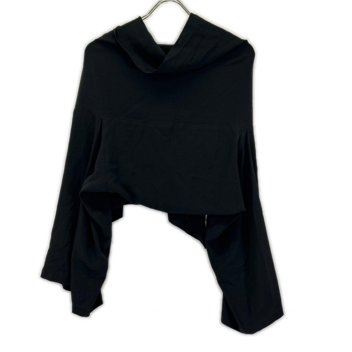 YOHJI YAMAMOTO +NOIR ヨウジヤマモトプリュスノアール NE-J03-403 Black Silk Asymmetrical Suit Set