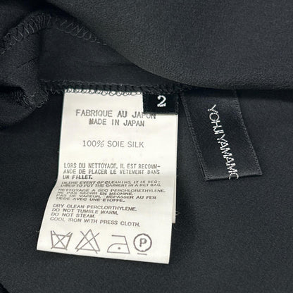 YOHJI YAMAMOTO +NOIR ヨウジヤマモトプリュスノアール NE-J03-403 Black Silk Asymmetrical Suit Set